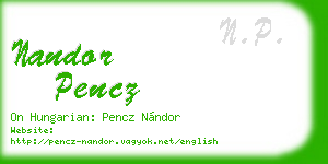 nandor pencz business card